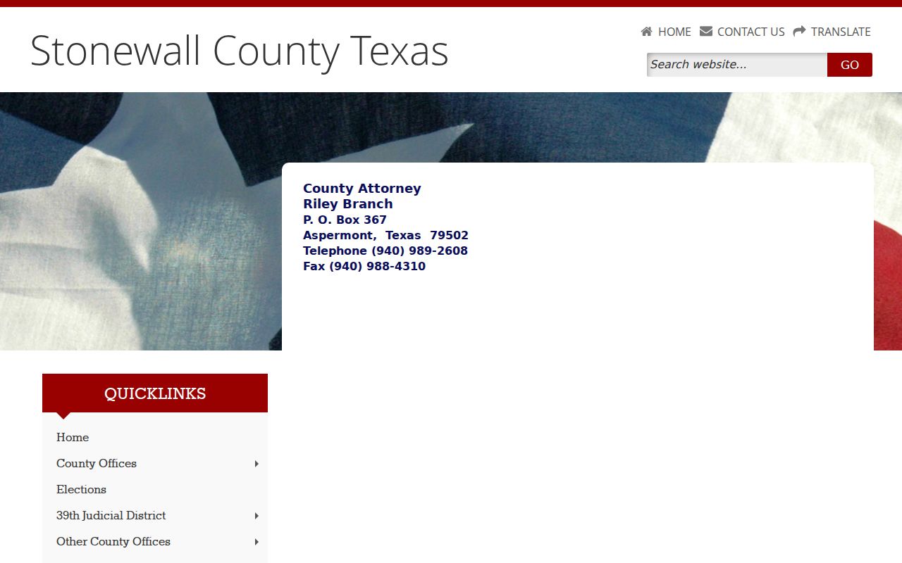 Stonewall County criminal court case prosecutor contact