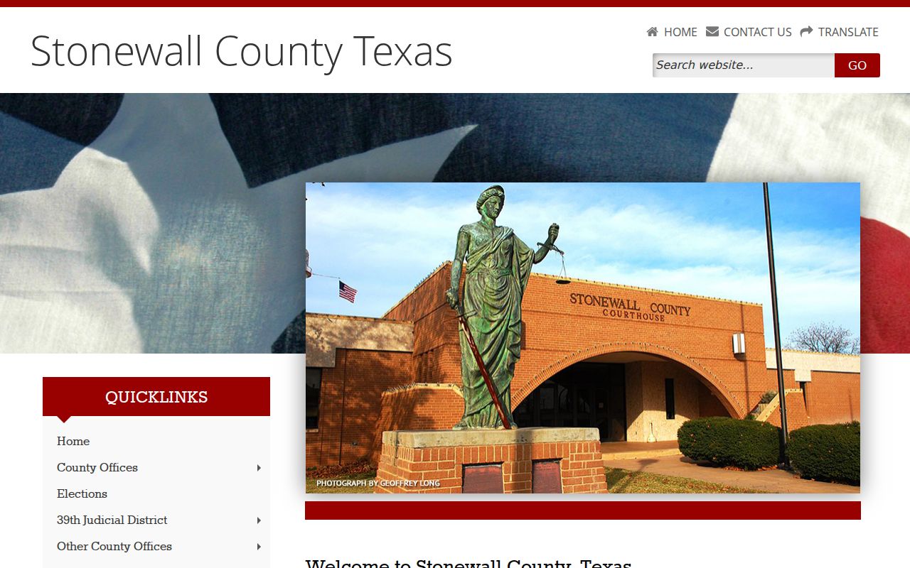 Stonewall County criminal record courthouse homepage